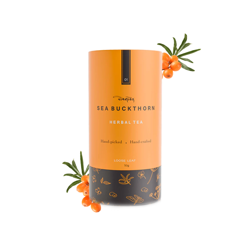 Cherker Sea Buckthorn Herbal Tea — Himalayan loose leaf wellness blend rich in antioxidants.