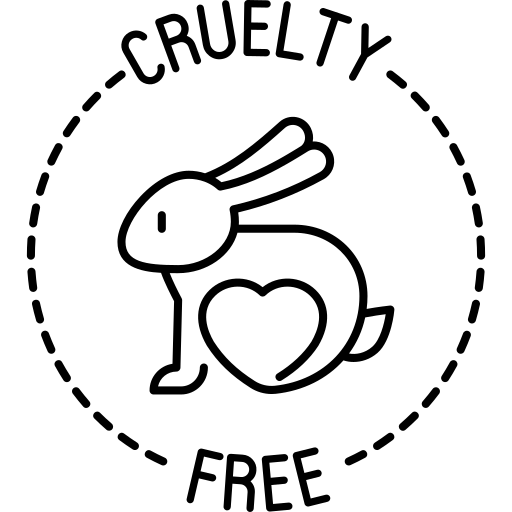 Cruelty-free certification logo with rabbit and heart
